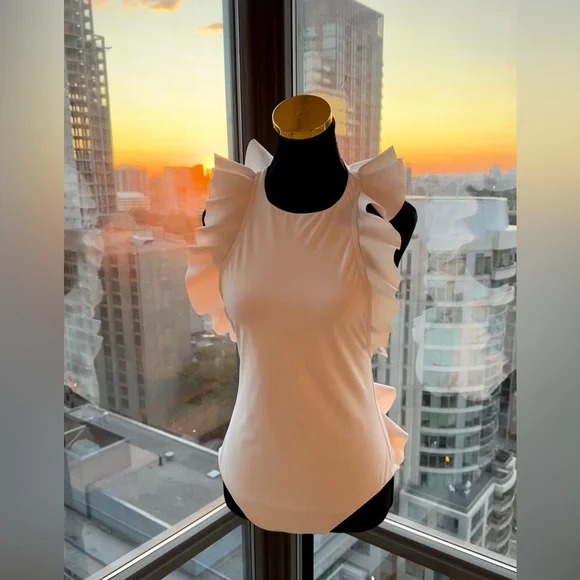 Zimmermann White Ruffled One Piece Swimsuit - Picture 2 of 16